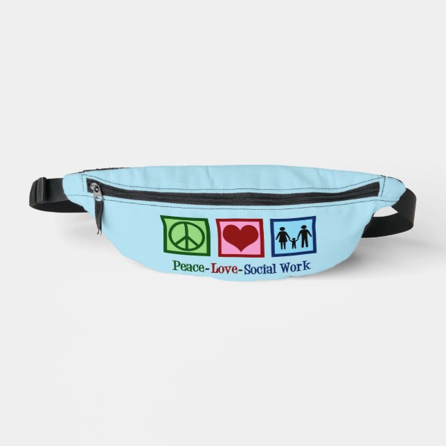 Peace Love Social Work Fanny Pack (Front)