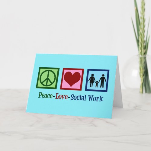 Peace Love Social Work Holiday Card
