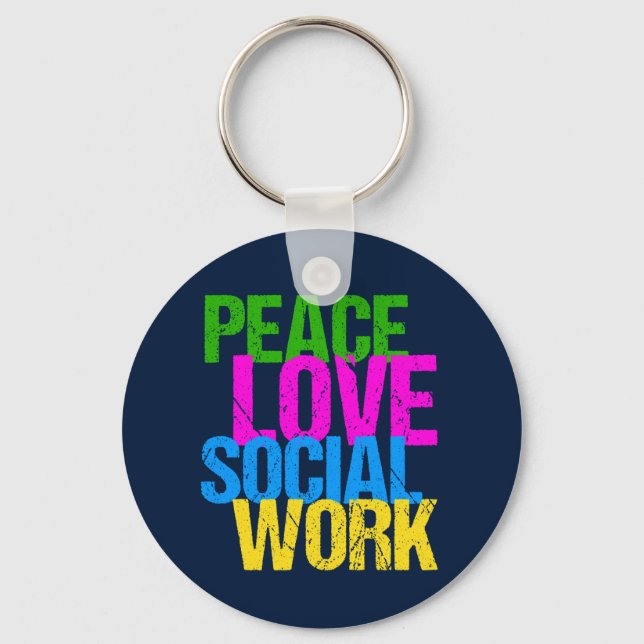 Peace Love Social Work Keychain (Front)
