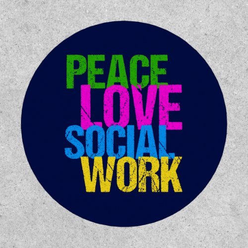 Peace Love Social Work Neon Text Patch