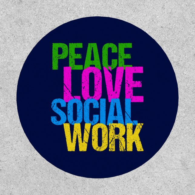 Peace Love Social Work Neon Text Patch (Front)