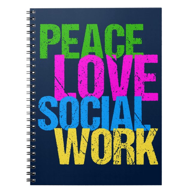 Peace Love Social Work Notebook (Front)