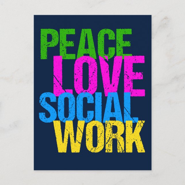 Peace Love Social Work Postcard (Front)