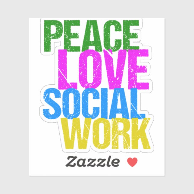Peace Love Social Work Sticker (Sheet)