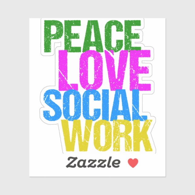 Peace Love Social Work Sticker (Sheet)