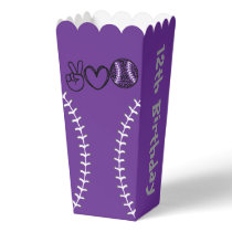 Peace Love Softball Birthday Favor Boxes