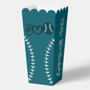Peace Love Softball Birthday Favor Boxes