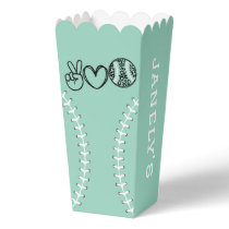 Peace Love Softball Birthday Favor Boxes