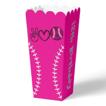 Peace Love Softball Birthday Favor Boxes