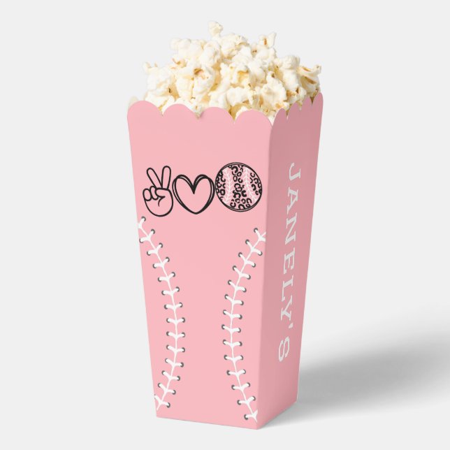 Peace Love Softball Birthday Favor Boxes (Popped)