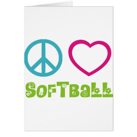 Peace Love Softball Cards (Front)