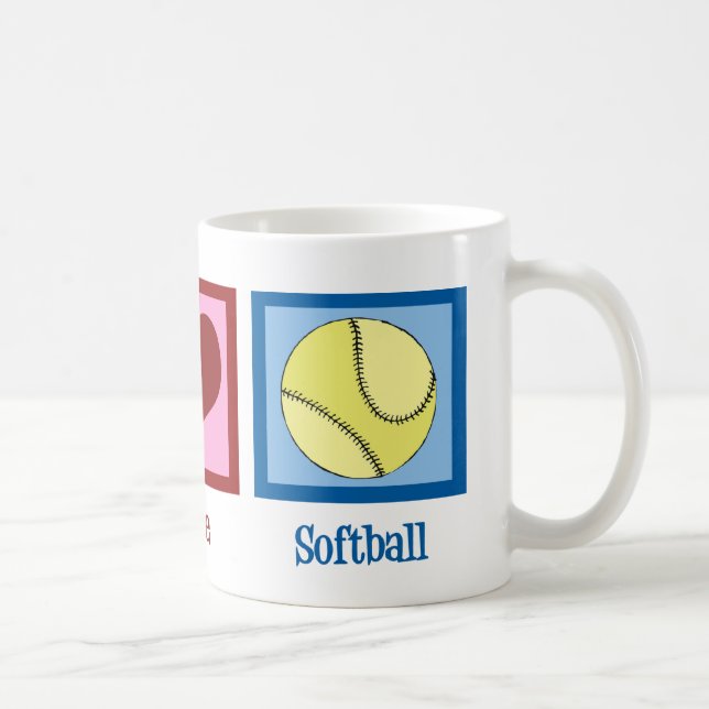 Peace Love Softball Coffee Mug (Right)