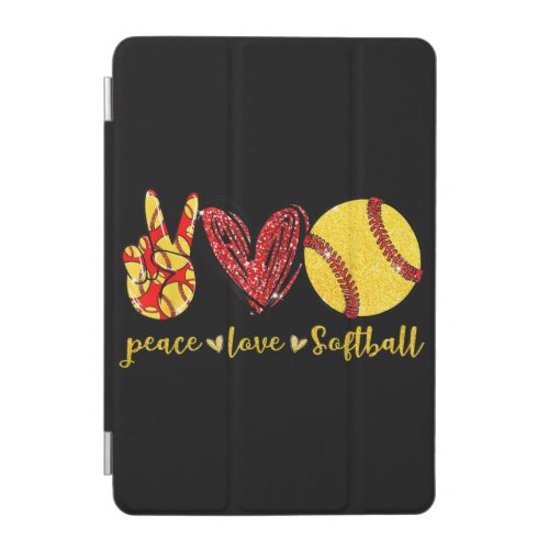 Peace Love Softball Cute Softball Lovers iPad Mini Cover