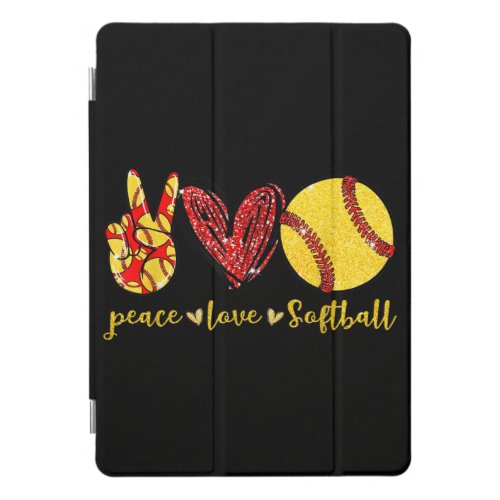 Peace Love Softball Cute Softball Lovers iPad Pro Cover