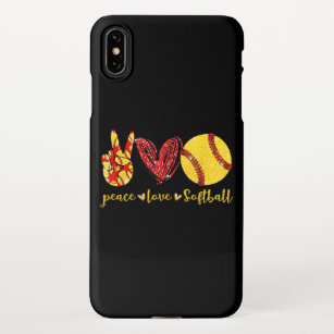 Peace Love Softball Cute Softball Lovers iPhone XS Max Case