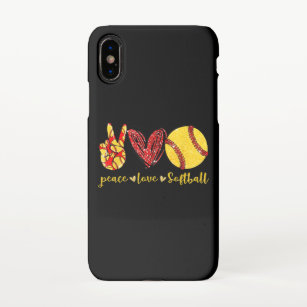 Peace Love Softball Cute Softball Lovers iPhone X Case