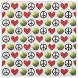 Peace, Love, Softball Design Fabric