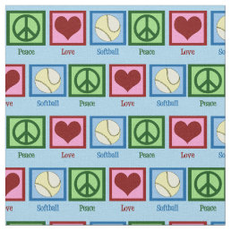 Peace Love Softball Fabric