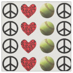 Peace Love Softball Fastpitch Fabric