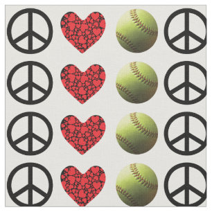 Peace Love Softball Fastpitch Fabric