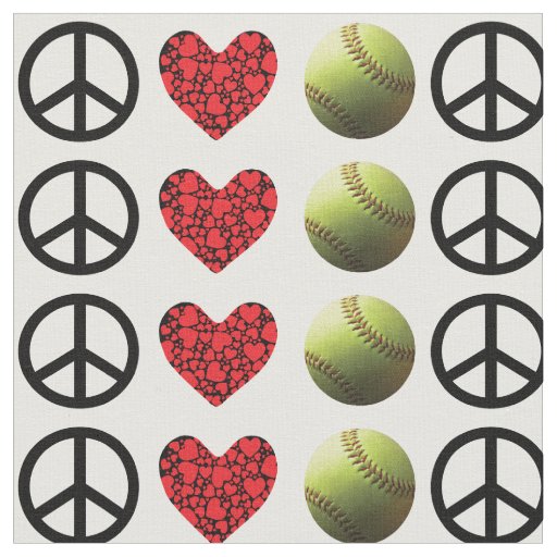 Peace Love Softball Fastpitch Fabric