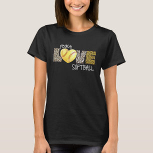 Peace Love Softball Girls Fastpitch Womens T-Shirt