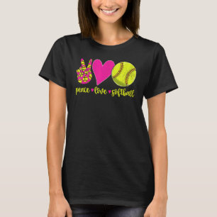 Peace Love Softball Mom Men Women Kids T-Shirt