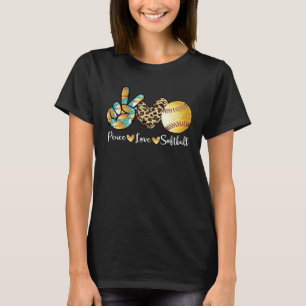 Peace Love Softball Mom Pitcher Catcher T-Shirt