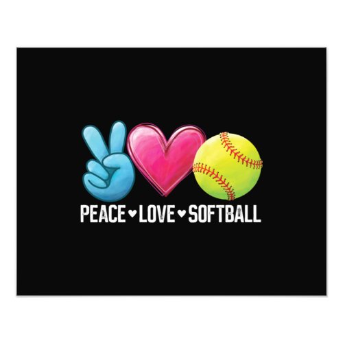 Peace Love Softball Photo Print