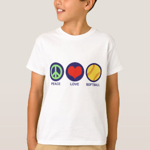 Peace Love Softball T-Shirt