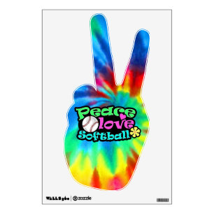 Peace, Love, Softball Wall Sticker