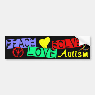 Peace Love Solve Autism Bumper Sticker