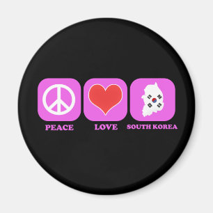 Peace Love South Korea Magnet