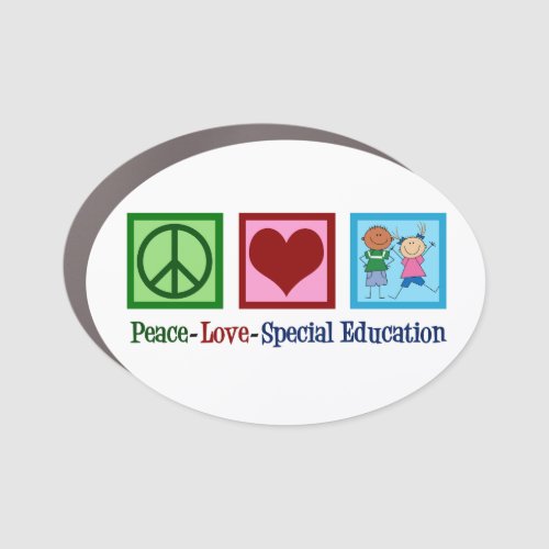 Peace Love Special Education Teacher Car Magnet