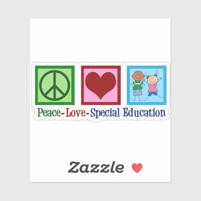 Peace Love Special Education Teacher Sticker (Sheet)