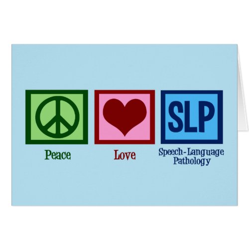 Peace Love Speech Language Pathology Card