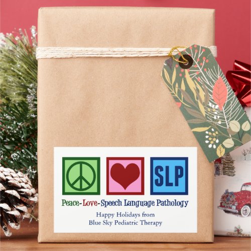 Peace Love Speech Language Pathology Christmas Rectangular Sticker