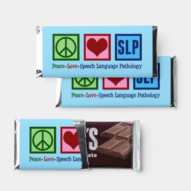 Peace Love Speech Language Pathology Custom SLP Hershey Bar Favors (Front)