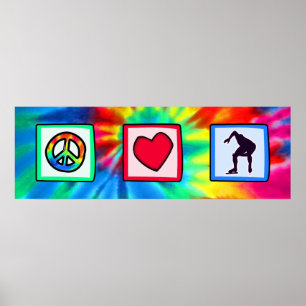 Peace, Love, Speed Skating Poster