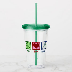 Peace Love Squash Racquet Sports Acrylic Tumbler