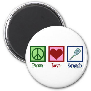 Peace Love Squash Racquet Sports Magnet