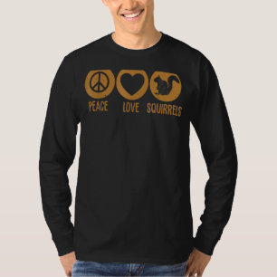 Peace Love Squirrels Animals Pet Dog T-Shirt