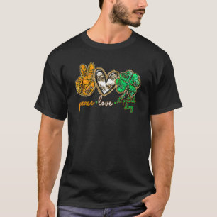 Peace Love St Patrick's Day Lucky C Shamrock Boys T-Shirt