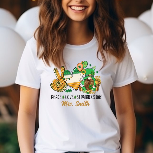 ✌️Peace, Love, St. Patrick's Day! Personalized Tee (Creator Uploaded)