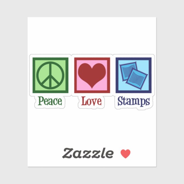 Peace Love Stamps | Stamp Collector Sticker (Sheet)