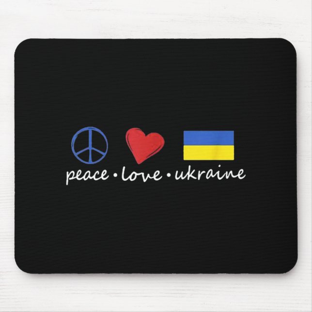 Peace Love Stand With Ukraine Support Stop War  Mouse Pad (Front)
