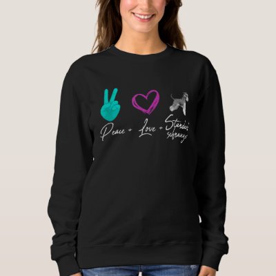 Peace Love Standard Schnauzer   Dog Owner Sweatshirt