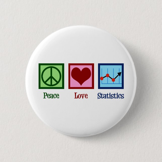 Peace Love Statistics Button (Front)