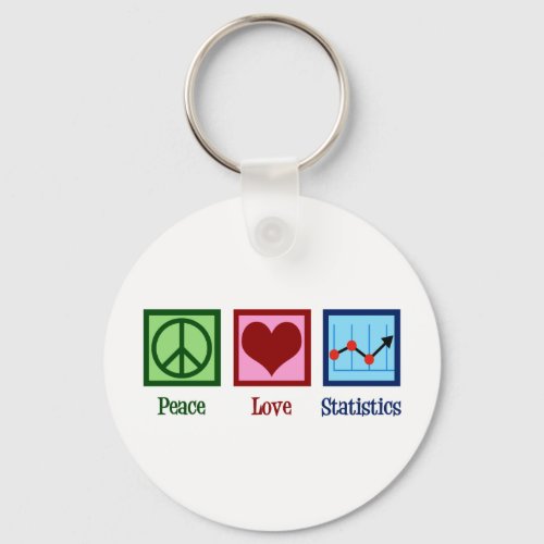 Peace Love Statistics Keychain