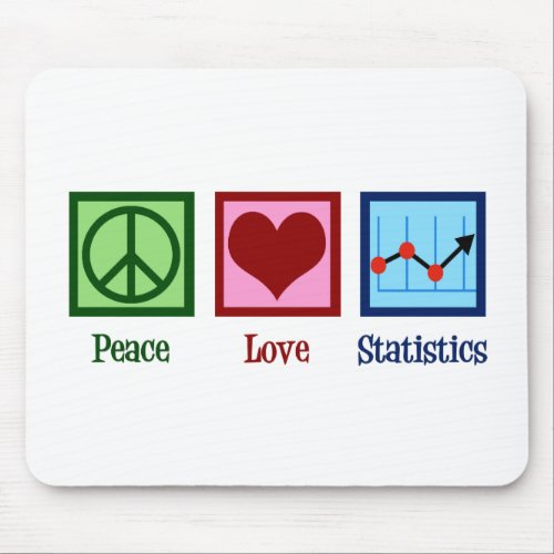 Peace Love Statistics Mouse Pad